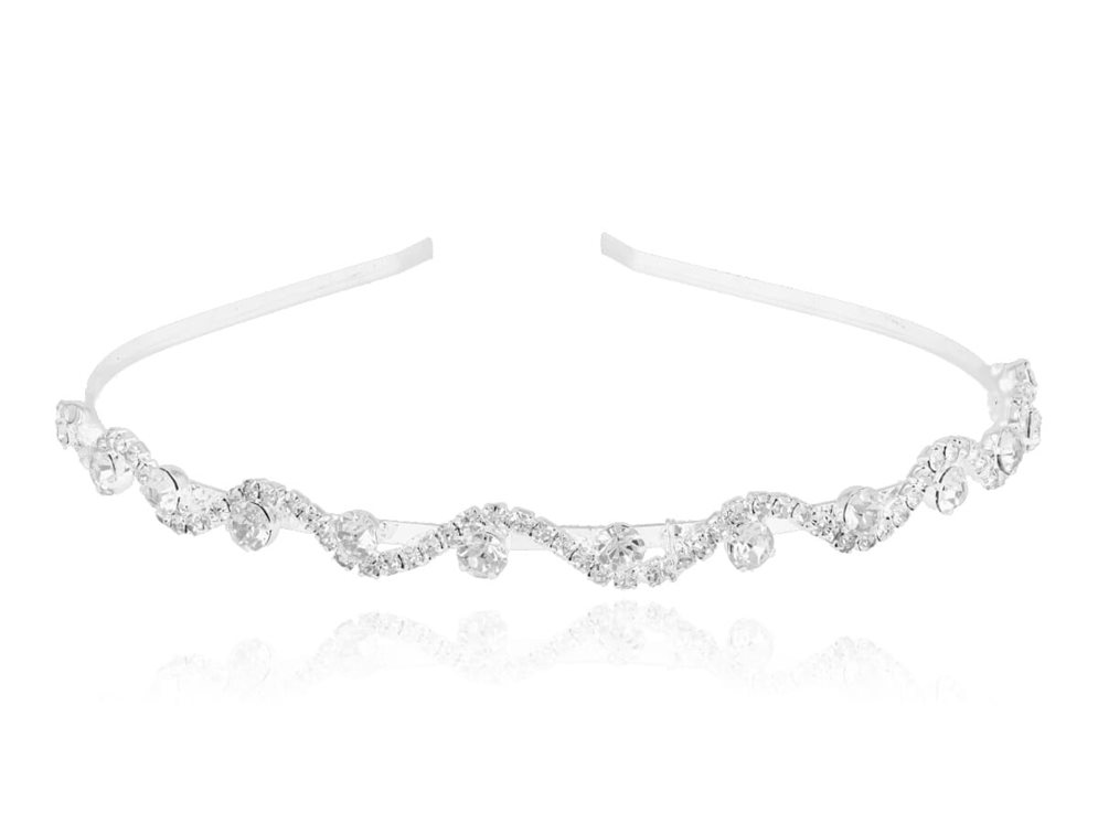 Opaska cyrkonie fala z oczkami