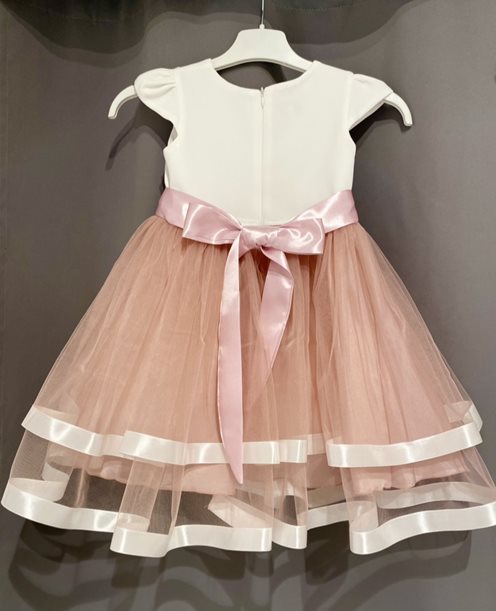 Sukienka dziecięca z taśmą od spodu róż