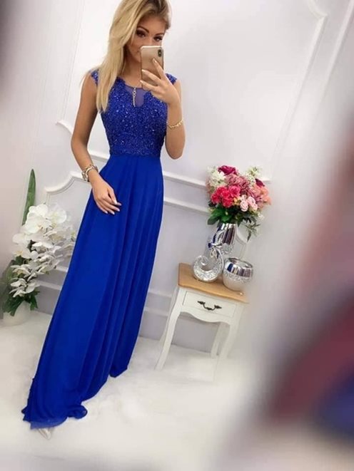 Dluga sukienka zabudowany przód gumka z tyłu chabe