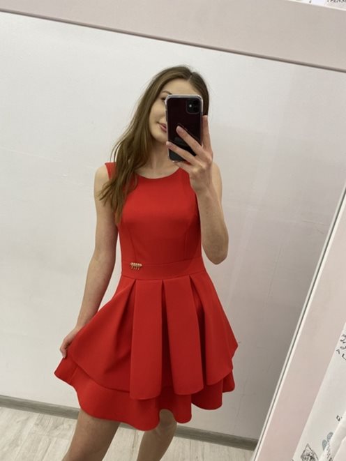 Sukienka falbankowa czerwony