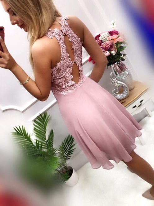 Krótka sukienka zabudowany przód wrzos