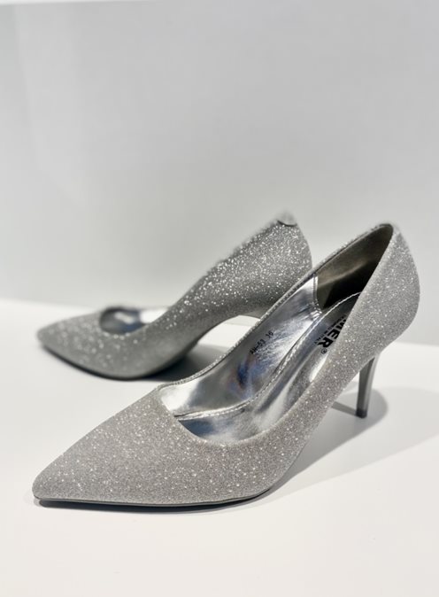 Szpilki brokatowe srebro