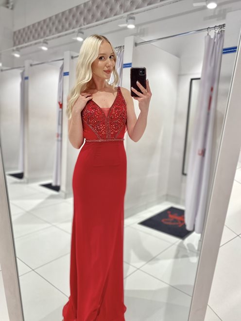 Syrenka długa odkryte plecy bordo