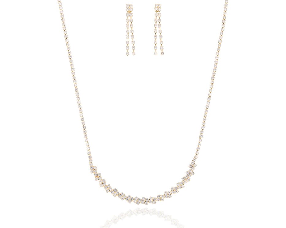 Komplet cyrkonie kwadraty