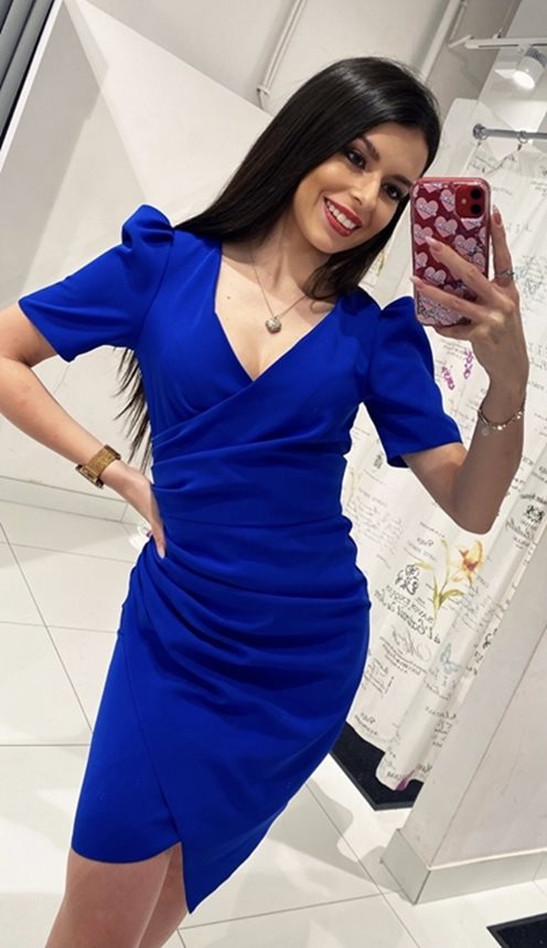 Sukienka krótka dwa rękawki mat chaber