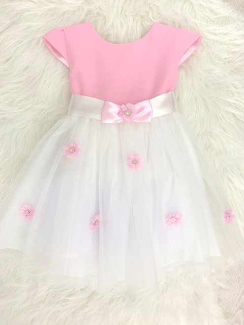 sukienka dziecięca stokrotki róż