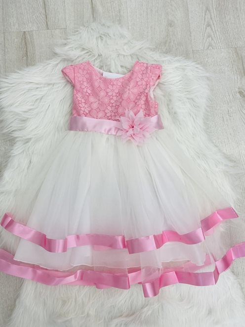 sukienka dziecięca górą koronka róż