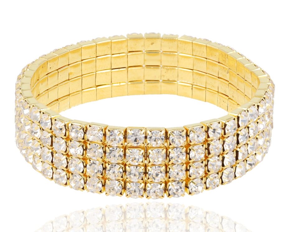 Bransoleta 4 rzędy, średnia cyrkonia