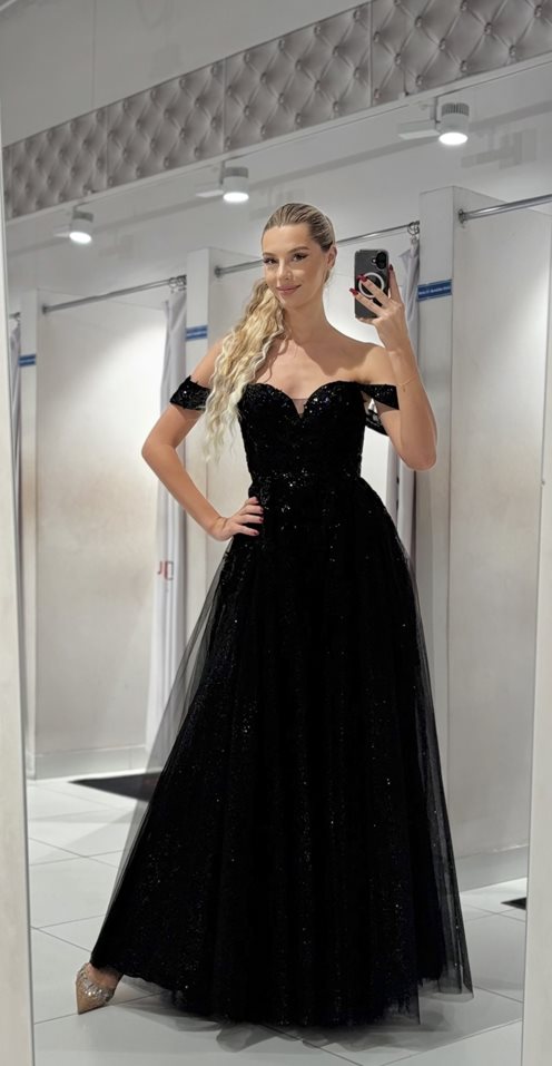 Sukienka długa tiul zdobienia hiszpanka czerń