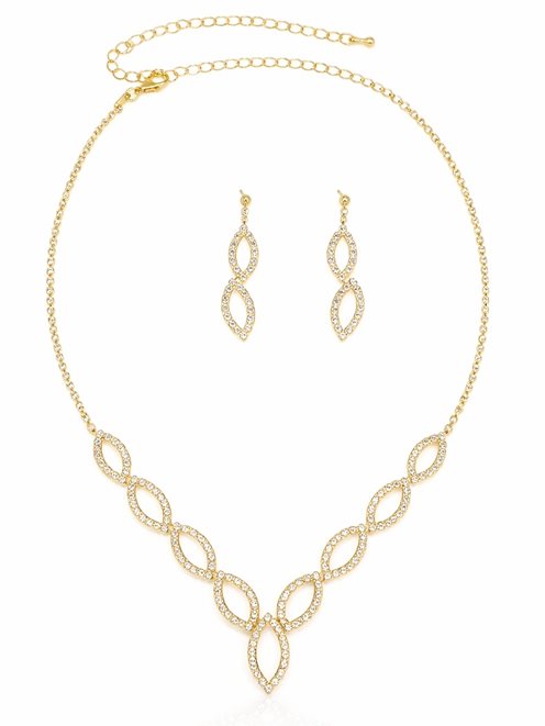 Komplet z ażurowym motywem listków