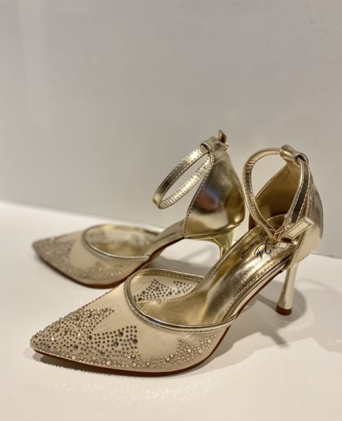 Szpilki przód zdobiony złoto