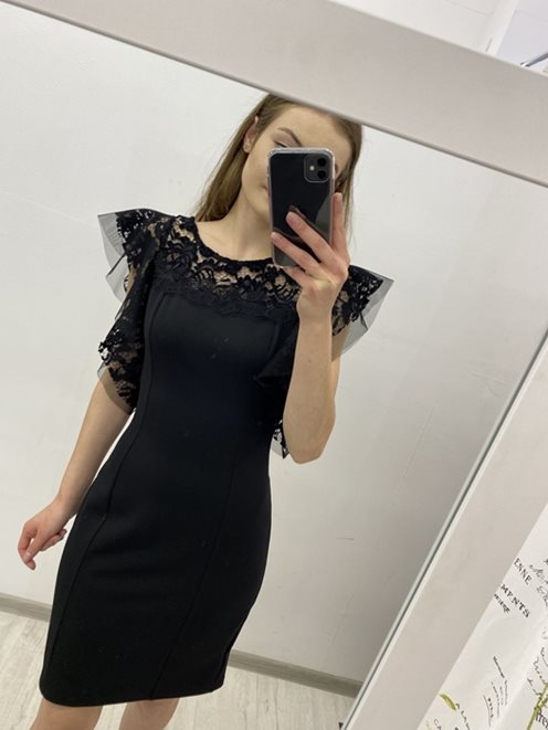 Sukienka koronki i tiul czarna