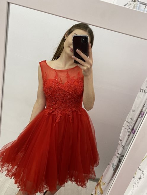 Princeska grube ramiączka czerwony