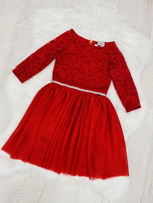Sukienka tiulowa hiszpanka koronka dziecko czerwon