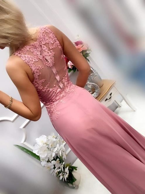 Długa sukienka gorsetowa wrzos