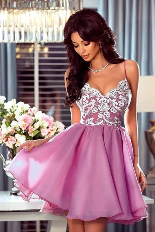 Sukienka na ramiączkach koronka jagoda