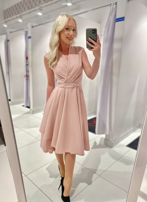 Sukienka midi zakładka p. róż