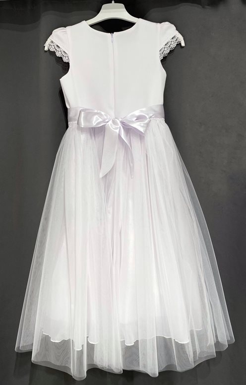 Sukienka dziecięca długa dół tiulowy biel