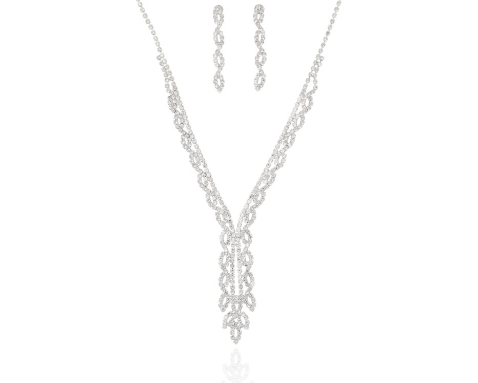 Komplet cyrkonie krawatka