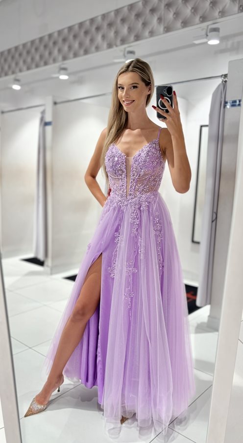 Sukienka długa brokat wiązanie kwiaty lilia