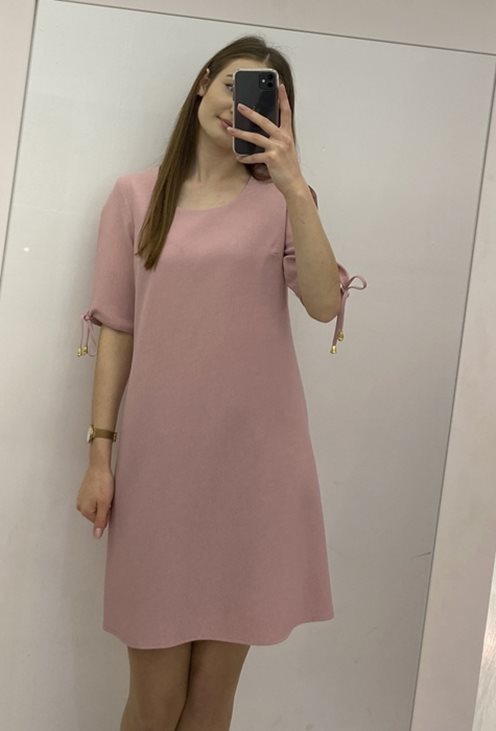 Prosta sukienka kokardki na plecach wrzos