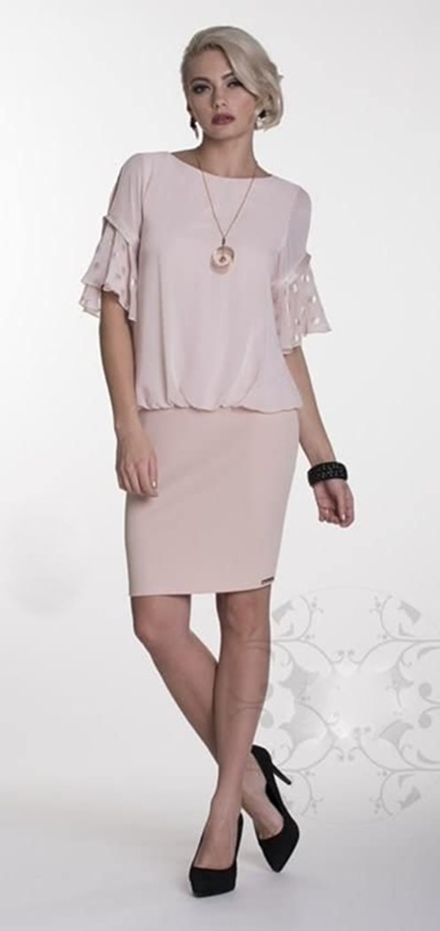 Sukienka maskująca rękawek złote kropki