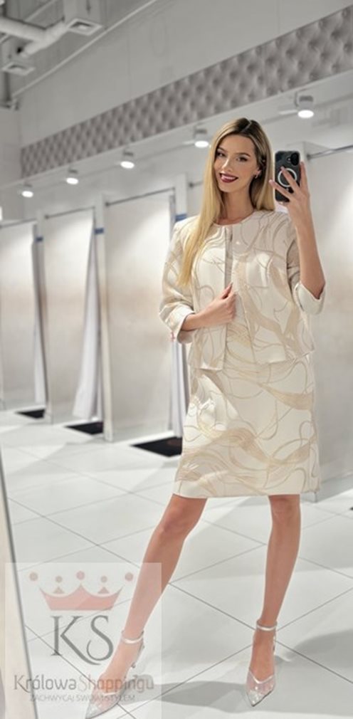 Sukienka p.róż/złoto