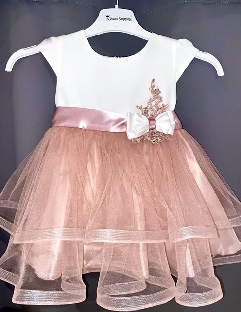 Sukienka dziecięca z usztywnianym dołem róż