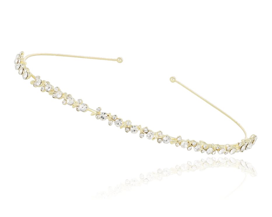 Opaska kwiaty cyrkonie