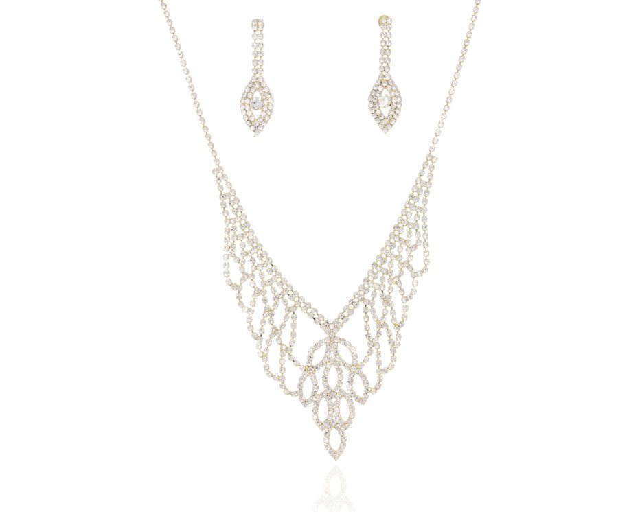 Komplet cyrkonie ażur