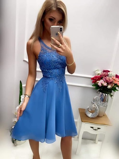 Sukienka zabudowany przód paski tył jeans