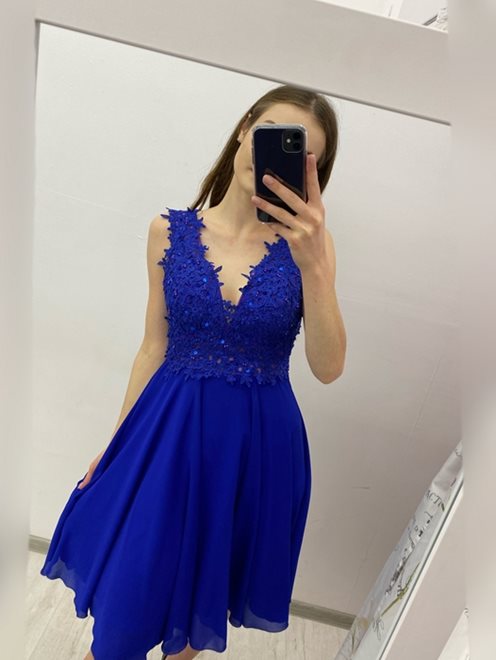 Sukienka kwiatowa krótka chaber