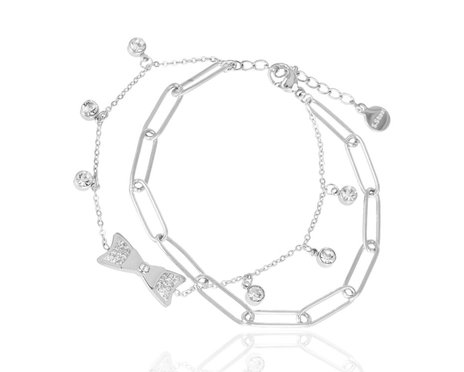 Bransoleta podwójna z kokardą