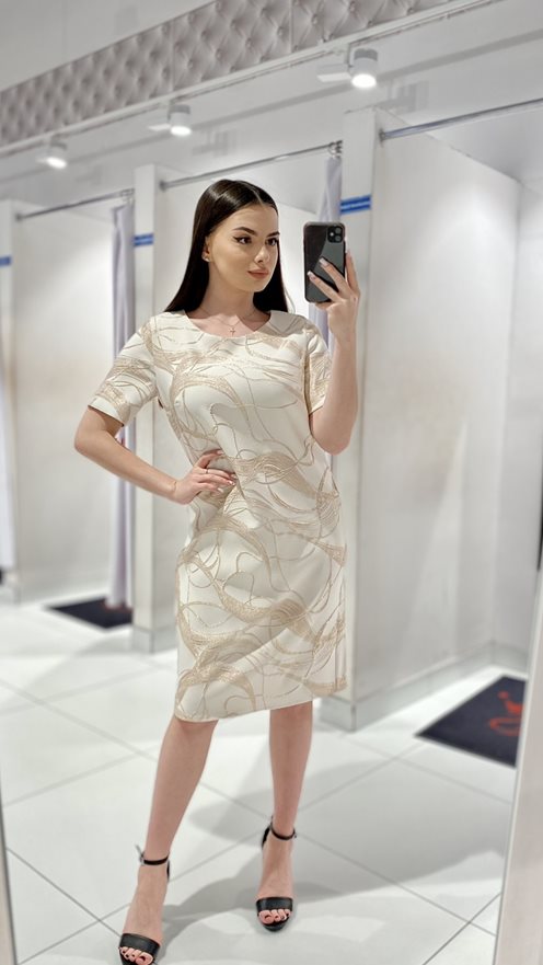 Sukienka p.róż/złoto