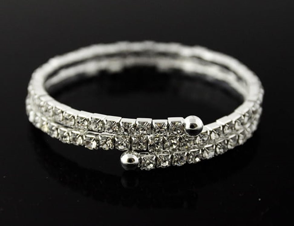 Bransoleta 2 rzędy, średnia cyrkonia