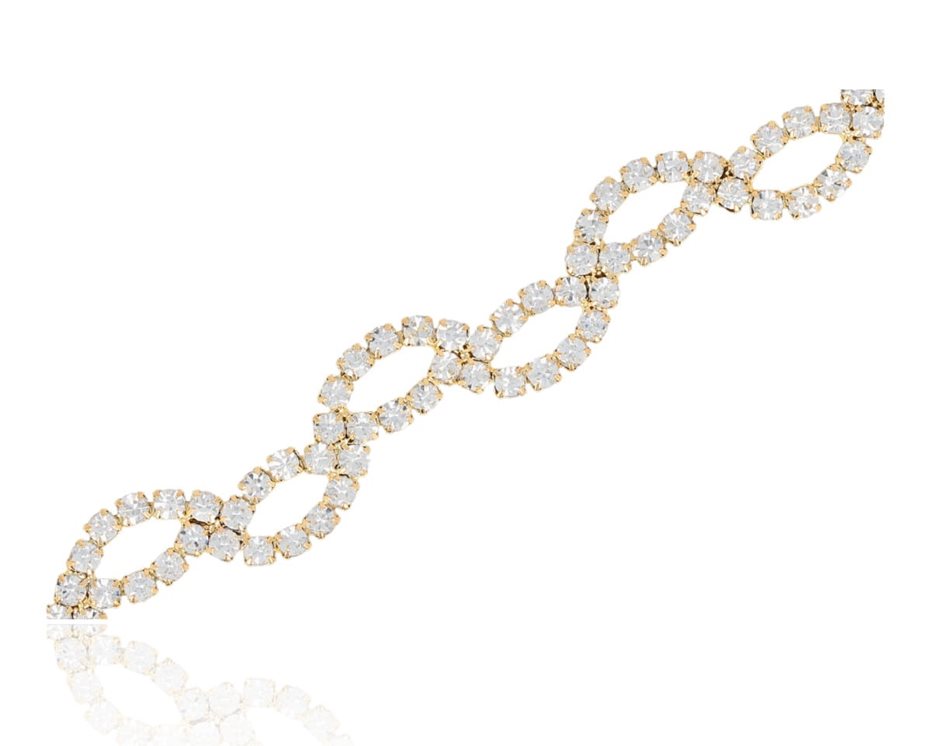 Bransoleta cyrkoniowa fala złoto