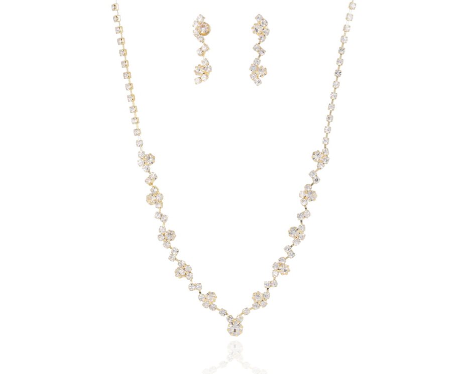 Naszyjnik z kolczykami srebro/ złoto