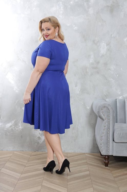 Sukienka krótka asymetria rękawek chaber