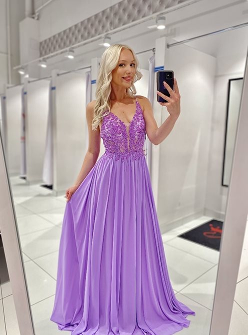 Sukienka długa szyfon góra cekiny lilia