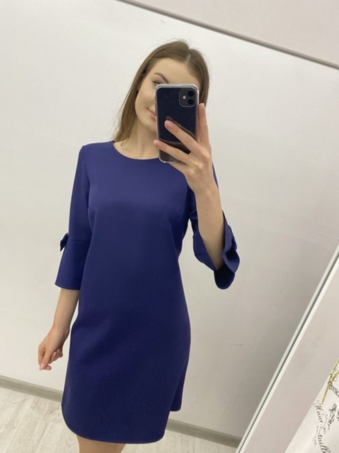 Sukienka z kokardką granat