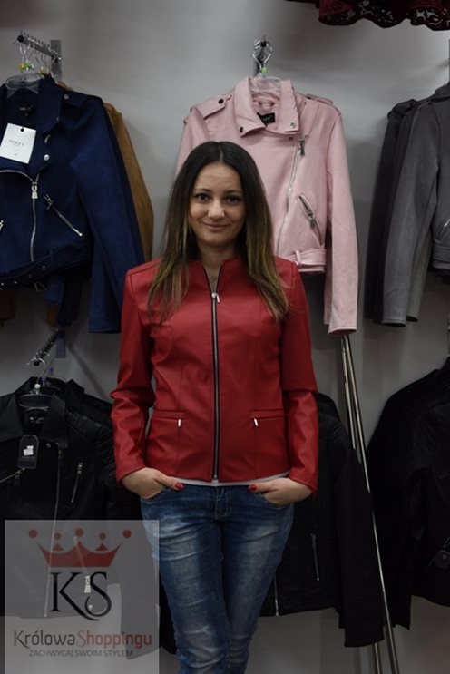 Marynarka z ekoskóry czerwony