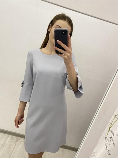 Sukienka z kokardką szary