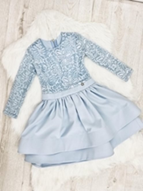 Sukienka falbanki dziecko błękit