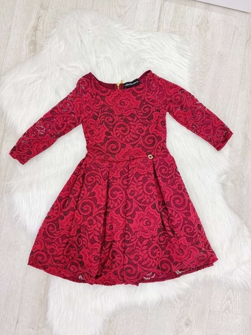 Sukienka koronka dziecko bordo