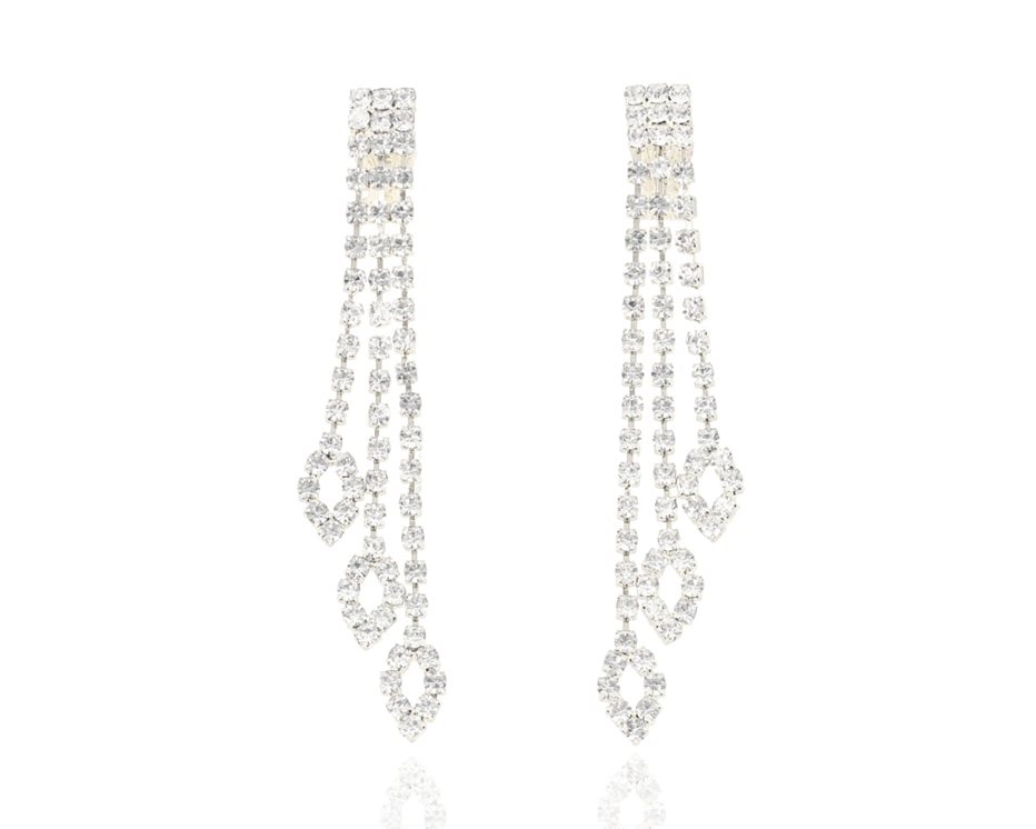 Klipsy cyrkonie listki