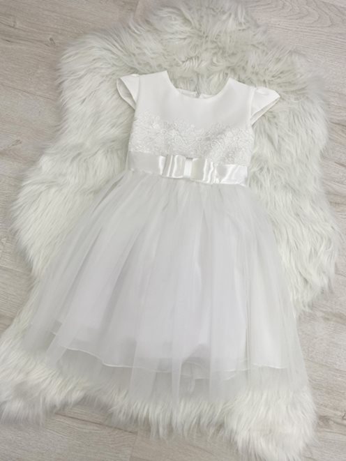 Sukienka dziecięca góra kokardka biel