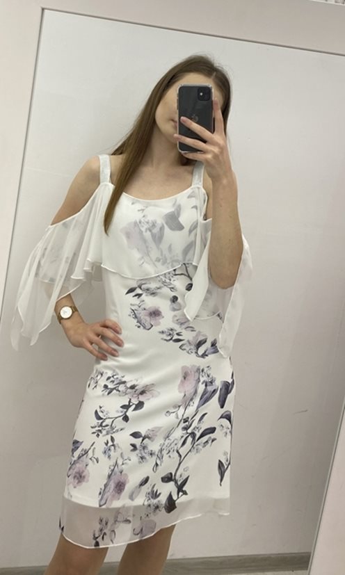 Sukienka ramiączka rękawek hiszpanka biała