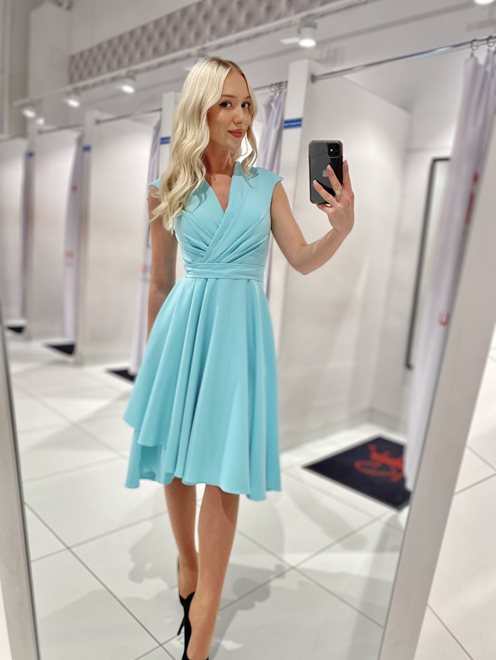 Sukienka midi zakładka mięta