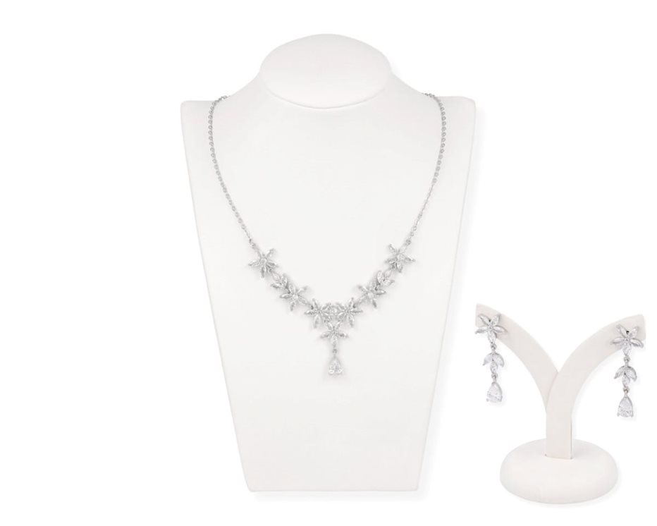 Komplet kryształ kwiatki