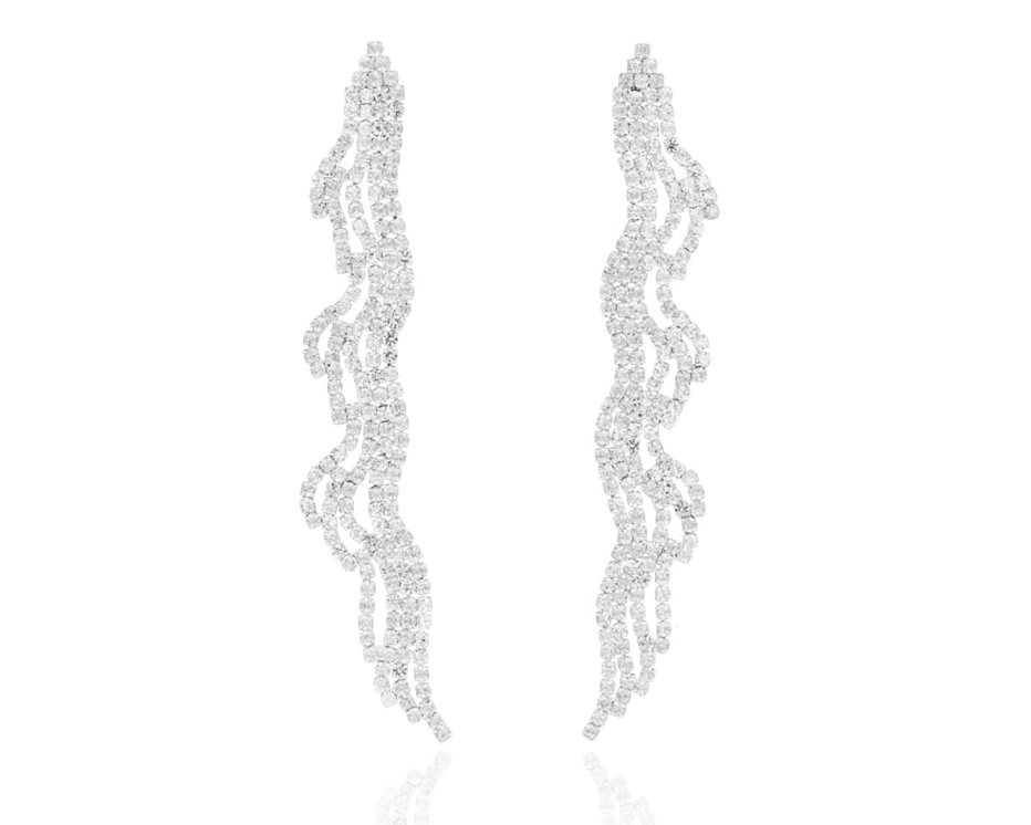 Kolczyki cyrkoniowe fale